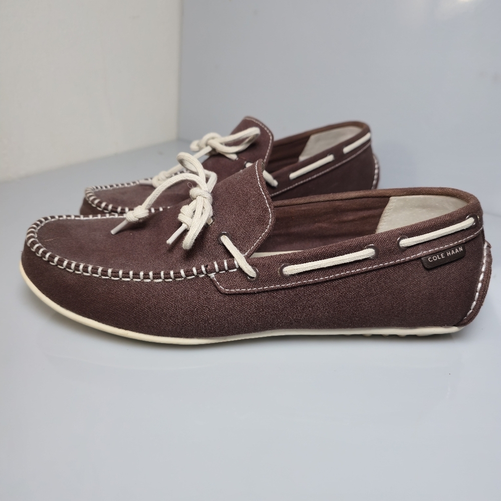 Cole Haan Boothbay Brown Canvas Moc Boat , Driving Shoe's Men's Size 12M
